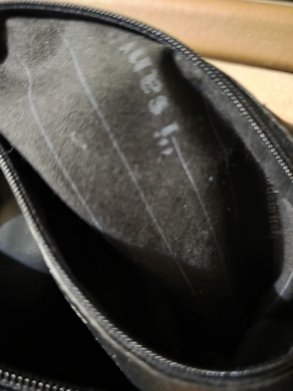 Vintage I Santi Milano Black Pebbled Leather Duffel Weekender Travel Bag